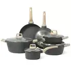Carote Nonstick Pots and Pans Set, 10 Pcs Granite Stone Kitchen Cookware Sets (B