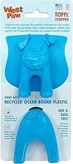 WEST PAW Toppl Stopper 2-Pack in Aqua Blue - Designed for Dog Enrichment, Accessory That Fits All Toppl Dog Toy Sizes - Makes Meal & Treat Prep Easy, Clean & Stable, Made in USA, Recycled Plastic