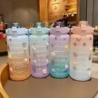 2L Large Capacity Free Motivational Fitness Jugs Gradient Color Water Bottle