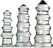 LYGHDBN Huge Transparent Anal Dildo Anus Expander Spiral Crystal Glass Butt Plug Gay Large Vagina Anal Balls Glass Anal Beads Anal Plug for Men Women Sex Toys(S)