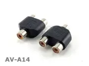 2-RCA Female to 1-RCA Female Audio Adapter, AV-A14