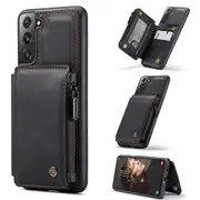 CaseMe Shockproof Samsung Galaxy S21 FE 5G Fan Ed. Case Cover Wallet [Black]