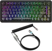 ATTACK SHARK X82PRO HE Magnetic Switch Gaming Keyboard,8000Hz Adjustable Actuation,5000mAh Battery,Cloud Software Tri-Mode Wireless Keyboard with C01Ultra Aviation Cable,for Win/Mac(Black Line)