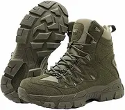 [NVBHOF] Breathable Military Army Boots, Non-Slip Breathable Men's Waterproof Tactical Boots, Lightweight Hiking Walking Boots, for Hunting Durable Combat Work Shoes
