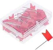 GARIOUANS 50 Pcs Decorative Flag Push Pins for Cork Bulletin Board Map Tacks with High Visibility for Easy Location Marking Home Office School Use
