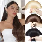 Mini Tape In Real Remy Human Hair Extensions Skin Weft Brown Straight 20 Pieces