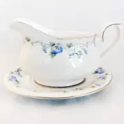 MORNING FLOWER by Royal Albert Gravy Boat & Stand made in England NEW NEVER USED