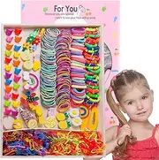 [ZPLxi] Baby Hair Ties for Girls Hair Ponytail Holder with Box, Assorted Styles Mini Hair Clips 780Pcs Girl Barettes Hairpins Bows Rubber Bands Set for Baby Girls Teens Toddlers