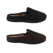 Padders Chris Mens Slippers Scuffs Soft Fluffy Trim Padded Slip On Elastic