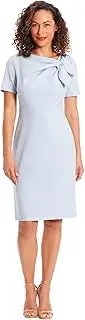 [London Times] Women's Polished Sheath Dress with Bow Detail Career Office Event Occasion Guest of