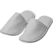 Closed Toe Waffle Slip On Slippers White Hotel/Bath/Guest/Home 100 Pairs Bulk