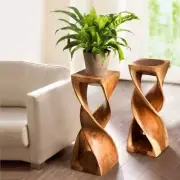 Double Twist stool side table Acacia wood Side Table/Corner Table Bar stool-76cm