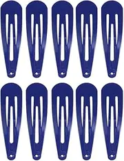 Lurrose 50Pcs Metal Snap Hair Clips No Slips Snap Hair Barrettes Hair Styling Hair Pin for Girls Kids Teens Women Blue
