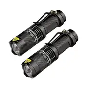 2 Pack Led Tactical Handheld Small Water Resistant Zoomable For Camping Cycling Hiking Emergency Torch Light Flashlights
