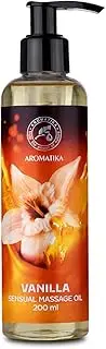 Vanilla Sensual Massage Oil - 200ml - Edible & Kissable Massage Oil - Blend of Almond and Grapeseed Oils - Body Oil for Him & Her - for Couples - Romantic Gift - Relaxing Massage Oil