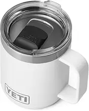 YETI Rambler Tumbler, Vacuum Insulated Stackable Stainless Steel Cup with Magslider Lid, White, 10 oz (296 ml)