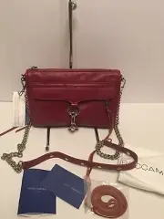 REBECCA MINKOFF Mini Mac Tawny Port Leather Cross Body Bag