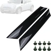 A-Pillar Molding Windshield Outer Trim Compatible with Mini R50 R53 2001-2006 and Cabriolet R52 2004-2007, 1 Pair Replacement Pillar Posts Trim Cover for 51137128157, 51137128158