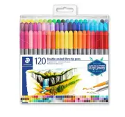 Staedtler Double Ended 120 Clrs Wallet Pack Of Fibre Tip Marker Pen Set 2 Tips