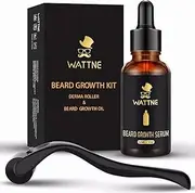 Beard Growth Kit,Beard roller for beard growth,100% Natural Ingredients Beard Oil Serum, Stimulate Promote Beard Mustache and Hair Regrowth - Gifts for Men Him Dad Father Boyfriend(2 in 1)