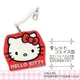 小花花日本精品♥Hello Kitty 軟質矽膠 行李掛牌吊牌 伸縮票卡 彈簧卡套 車票卡 紅色大臉 58862902