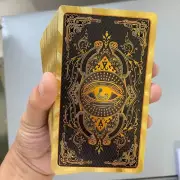 Spanish & English Golden Foil Tarot Deck Prophecy Cards w/ 2-Languages Guidebook