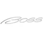Baja Boat Raised Decal | Boss 13 1/2 x 2 3/4 Inch Silver