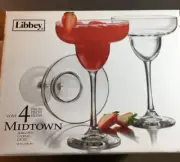 Margarita Cocktail Glassware Set of 4 New Libbey MIDTOWN