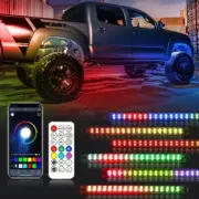 RGB Chase Color LED Underglow Light Music bluetooth Remote Strip for Jeep Ford