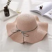[TOMYEUS] Sun Hats Summer Women's Sun Hats Talk About Big Brim Seaside Holiday Sun Hats Foldable Bow Dome Straw Hats Beach Cap (Color : 07)