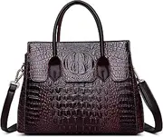 [DIRRONA] Elegant Women's Shoulder Bag Retro Handbag Casual Travel Shoulder Bag Large Capacity Shoulder Bags Women's Handbags Crocodile Pattern