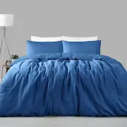 3 Pce 225tc Linen Cotton OCEAN Quilt Doona Duvet Cover Set QUEEN KING Super King