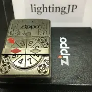 Zippo Rotating Metal Roulette Casino Chrome Used Finish Silver Lighter Japan