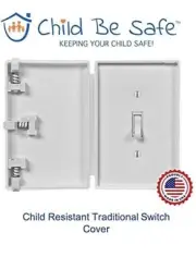 Child Be Safe Child and Pet Proof WHITE Light Switch Safety Cover Guard NEW!