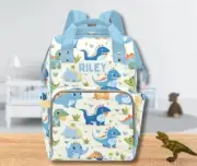 Personalise Diaper Bag Backpack-Custom Nappy Bag-Dinosaur Nappy Bag-Name Bag