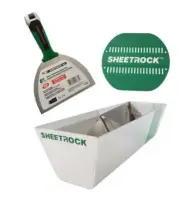 USG Sheetrock 12" Drywall Mud Pan, Matrix 6" Knife and Magnetic Grip Combo
