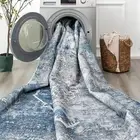 Bedside Floor Rug Blue Plush Non Slip Persian Carpet Washable Mat 160x230cm