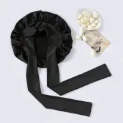 100% Mulberry Silk Sleeping Bonnet for Women Large Sleep Cap with Wide Elastic T