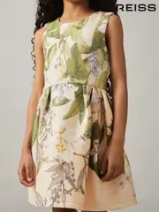 Reiss Pink Print Trinny 9-13 yrs Floral Scuba Sleeveless Dress (AP4338) | $110