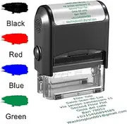Personalized Stamp 70x25mm Custom Self-Inking Business Address Rubber Stamps Up to 4 Lines-4 Color and Font Choices