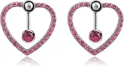 [Generic] 2psc Peach heart shaped navel body accessory Adjustable Ring Punk Gothic Jewelry