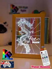 FIRE DRAGON FLYING PERSONALISED USB 3D LED Night Light 7 Colour Change Room Lamp