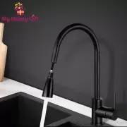 Cefito Kitchen Tap Pull Out Mixer Taps Sink Basin Faucet Vanity Swivel DIY Black