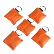 10pcs One way Valve CPR Face Mask Shield AED Rescue First Aid Training Orange
