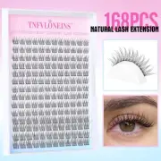 168 pcs Natural Lash Clusters Wispy Eyelash Extension by TNFVLONEINS