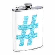 Hashtags D4 Flask 8oz Stainless Steel Hip Drinking Whiskey