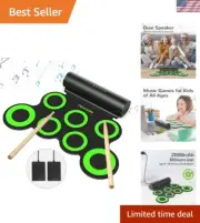 Electronic Drum Set, Roll Up Drum Practice Pad Midi Drum Kit with Headphone J...