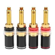 4Pcs Hifi Speaker Terminal Binding Post Pure Copper Gold Plated Amplifier Connector for Female Banana Jack Plug Photo Color