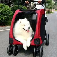 在飛比找樂天市場購物網優惠-DODOPET寵物推車大型犬狗狗手推車外出便攜可折疊老狗金毛