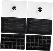 TOGEVAL 2Pcs Planting Tray Seedling Germination Box with Lid for Indoor Gardening Durable Plastic Starter Container for Growing Microgreens and Plants